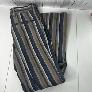 Men's VTG 1960s 1970s Gray Yellow Striped Levi's Sta-Prest Pants Sz 28 x28